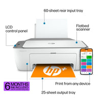 HP DeskJet 2755e Wireless Color inkjet - printer, Print, scan, copy, Easy setup, Mobile printing, Best - for home, 6 month Instant Ink trial included, white (packaging may vary) - 7DAY'S