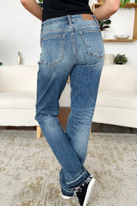 Judy Blue Full Size Mid Rise Release Hem Jeans - 7DAY'S