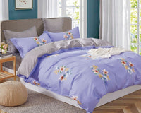 Kaufman Lily floral 100% Cotton Purple Comforter Set - 7DAY'S