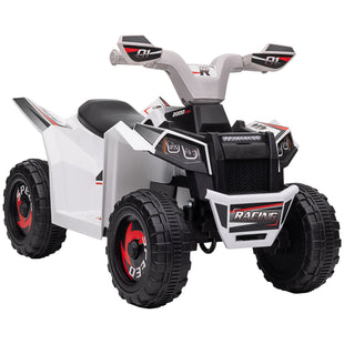 Kids ATV Quad Car, 6V Four-Wheeler for Kids with Forward Backward Function, Wear-Resistant Wheels for Toddlers Ages 18-36 Months, White