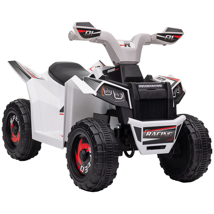 Kids ATV Quad Car, 6V Four - Wheeler for Kids with Forward Backward Function, Wear - Resistant Wheels for Toddlers Ages 18 - 36 Months, White - 7DAY'S