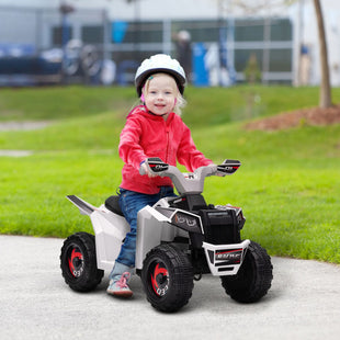 Kids ATV Quad Car, 6V Four - Wheeler for Kids with Forward Backward Function, Wear - Resistant Wheels for Toddlers Ages 18 - 36 Months, White - 7DAY'S