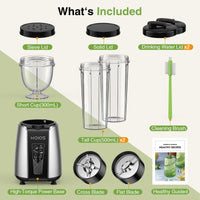 KOIOS Smoothie Blender, Max 1000w Personal Blender for Shakes and Smoothies, 12Pcs Coffee Grinder and Countertop Blenders Combo for Kitchen, Portable Smoothie Blenders with 2x22 oz To - Go Cups, Non - BPA - 7DAY'S