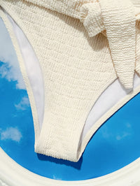 Ladies' white split beach bikini swimwear with shell embellishment, elegant and sexy - 7DAY'S