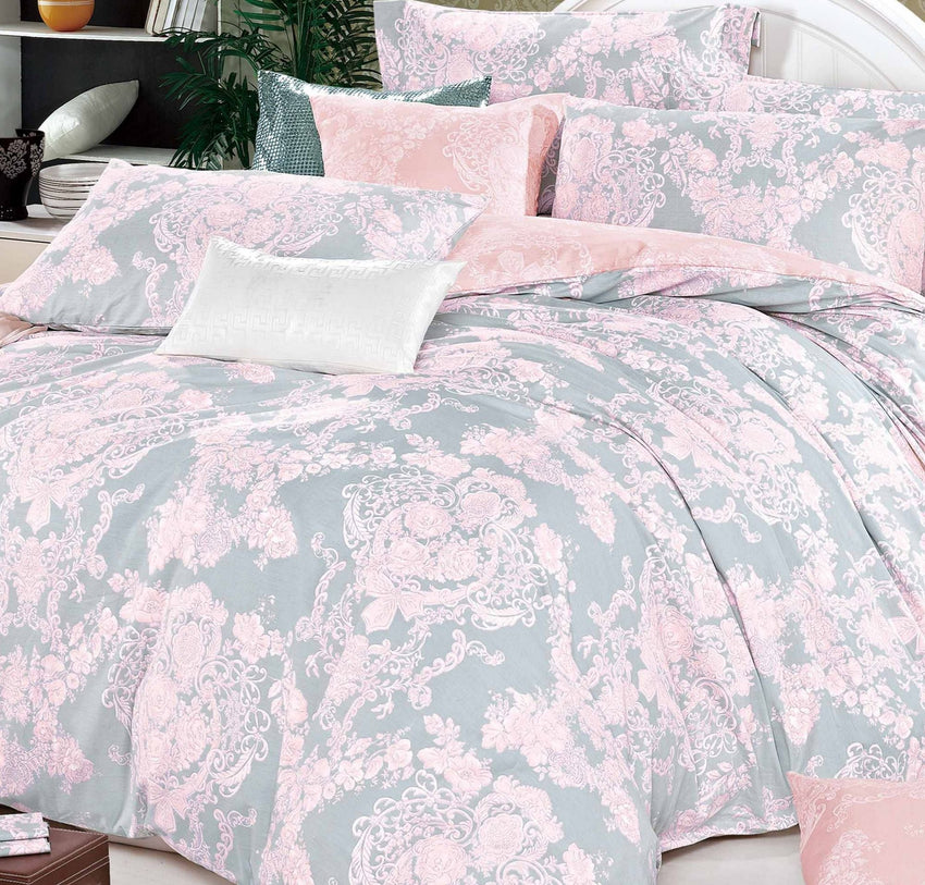 Lauren Damask 100% Cotton 3 Pcs Comforter Set - 7DAY'S