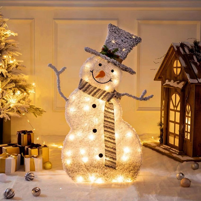 LED Christmas Snowman Decoration Light Collapsible Battery Operated - 7DAY'S