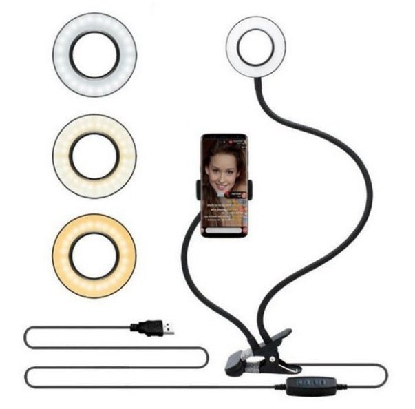 LED Selfie Ring Light for Live Adjustable Makeup Light - 8cm Stand - 7DAY'S