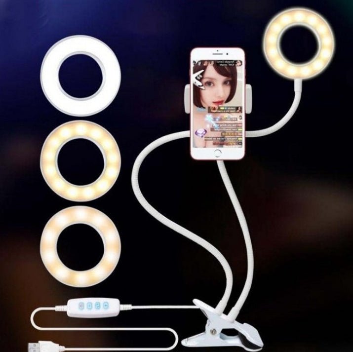 LED Selfie Ring Light for Live Adjustable Makeup Light - 8cm Stand - 7DAY'S