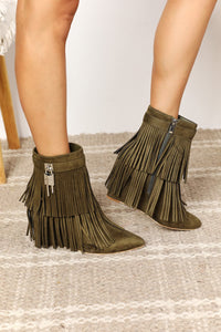 Legend Women's Tassel Wedge Heel Ankle Booties - 7DAY'S