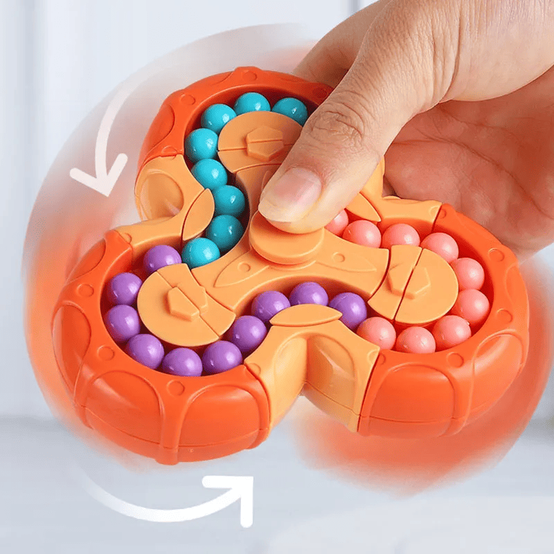 Magic Bean Puzzle Toy, Rotating Magic Bean Cube&Fidget Spinner Toys 2 - in - 1, Magic Ball Brain Teaser STEM Game, Gift For Kids Boys Girls, Teens And Adult For Birthday Christmas New Year - 7DAY'S