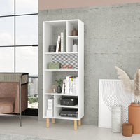 Manhattan Comfort Essex 60.23 Decor Bookcase with 8 Shelves in White and Zebra - 7DAY'S