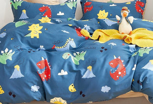 Markutus Kids Blue Dinosaur Pattern: Dinosaur. Color: a combination of blue; red.yellow. green Material: Shell natural100%Cotton printing fabric; 40s40s 220tc. Filling 100% down alternative poly fill 270gsm . - 7DAY'S