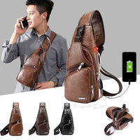 Men USB Charging Bag Men Chest Bag For Custom PU PVC Shoulder Bag Diagonal Package Messenger Travel Bag Cross Body Bags - 7DAY'S