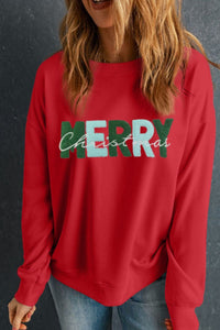 MERRY CHRISTMAS Contrast Long Sleeve Sweatshirt - 7DAY'S