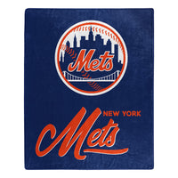 Mets OFFICIAL MLB "Signature" Raschel Throw Blanket; 50" x 60" - 7DAY'S