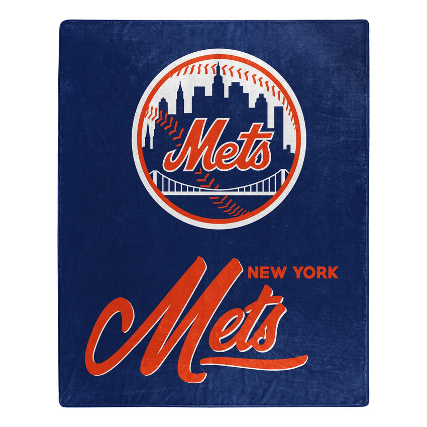 Mets OFFICIAL MLB "Signature" Raschel Throw Blanket; 50" x 60" - 7DAY'S