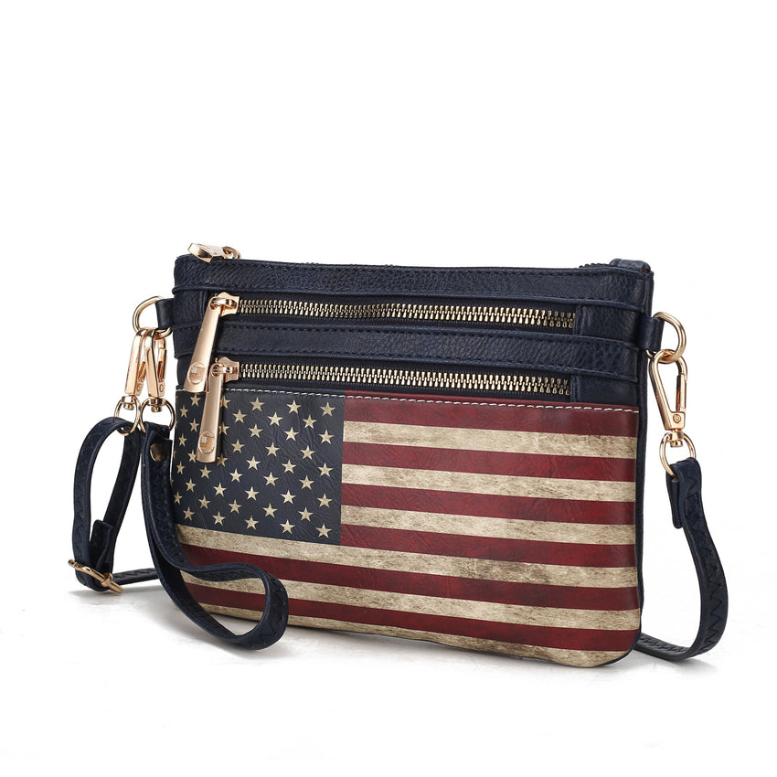 MKF Collection Alisson Vegan Leather Women FLAG Crossbody - Wristlet Bag by Mia K - 7DAY'S