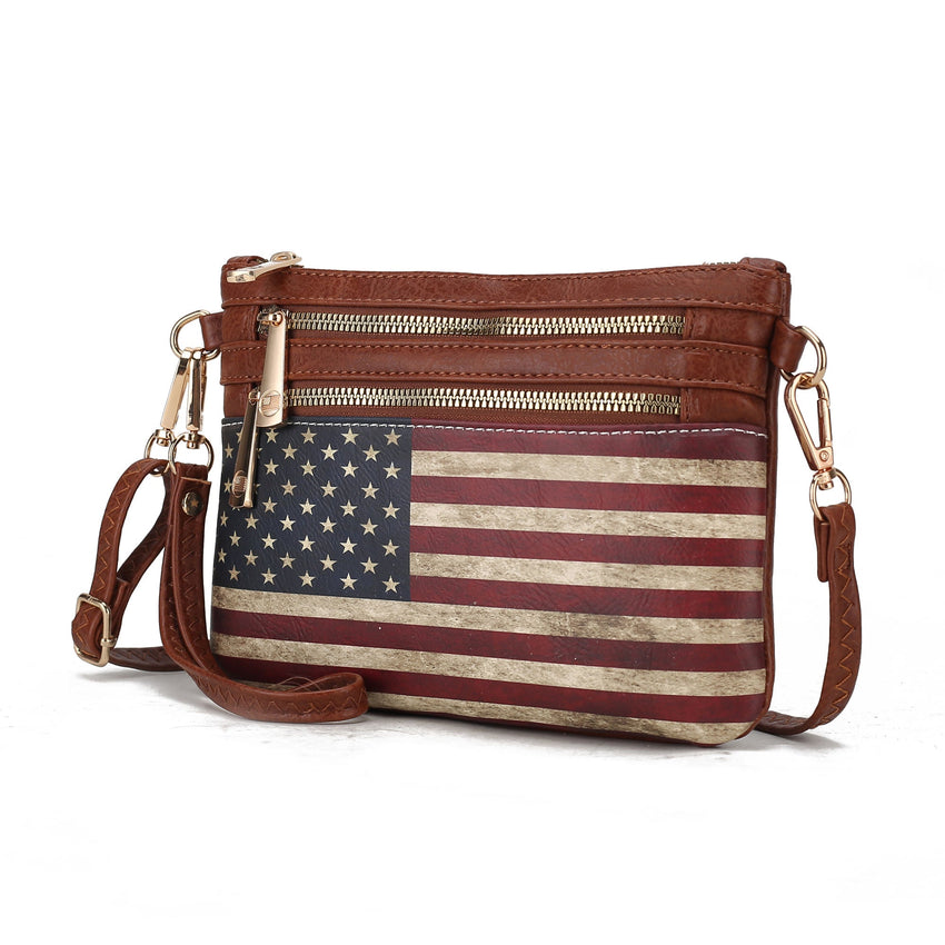 MKF Collection Alisson Vegan Leather Women FLAG Crossbody - Wristlet Bag by Mia K - 7DAY'S