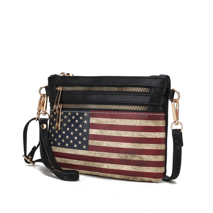 MKF Collection Alisson Vegan Leather Women FLAG Crossbody - Wristlet Bag by Mia K - 7DAY'S