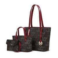 MKF Collection Aylet M Tote with Mini Handbag and Wristlet Pouch by Mia Made of high - quality vegan leather - 7DAY'S