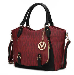 MKF Collection Fula Signature Satchel Bag by Mia Made of high-quality vegan leather