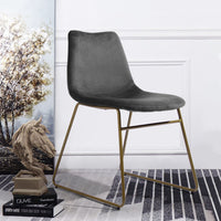 Modern Dining Chairs Set of 2; Velvet Upholstered Side Chairs with Golden Metal Legs for Dining Room Furniture - 7DAY'S