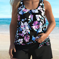 New women's Tankini suit with chest cushion and no steel ring, conservative style swimsuit - 7DAY'S