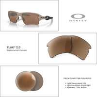 Oakley Authentic Flak 2.0 XL OO9188 Polarized REPLACEMENT Lenses +BUNDLE Bag+ BUNDLE with Designer iWear Kit - 7DAY'S