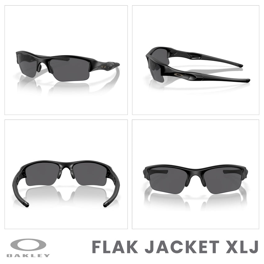 Oakley Flak Jacket XLJ OO9009 Rectangle Sunglasses for Men+ BUNDLE Leash + BUNDLE with Designer iWear Care Kit - 7DAY'S