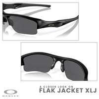 Oakley Flak Jacket XLJ OO9009 Rectangle Sunglasses for Men+ BUNDLE Leash + BUNDLE with Designer iWear Care Kit - 7DAY'S