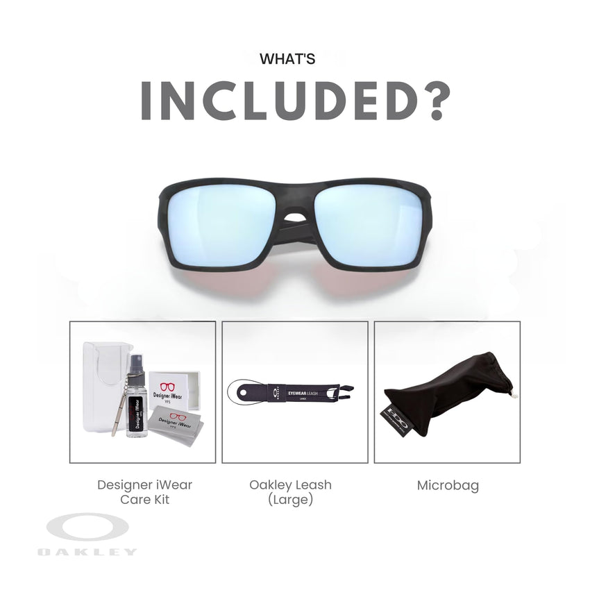 Oakley Turbine OO9263 Rectangular Sunglasses For Men+ BUNDLE Leash + BUNDLE with Designer iWear Eyewear Kit - 7DAY'S
