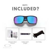 Oakley Turbine OO9263 Rectangular Sunglasses For Men+ BUNDLE Leash + BUNDLE with Designer iWear Eyewear Kit - 7DAY'S