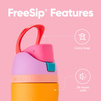 Owala FreeSip Insulated Stainless Steel Water Bottle with Straw for Sports, Travel, and School BPA - Free Sports Water Bottle, 24 oz, Tropical - 7DAY'S