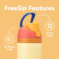 Owala FreeSip Insulated Stainless Steel Water Bottle with Straw for Sports, Travel, and School BPA - Free Sports Water Bottle, 24 oz, Tropical - 7DAY'S