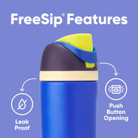 Owala FreeSip Insulated Stainless Steel Water Bottle with Straw for Sports, Travel, and School BPA - Free Sports Water Bottle, 24 oz, Tropical - 7DAY'S