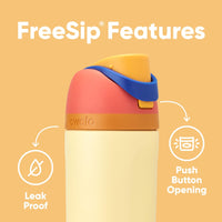 Owala FreeSip Insulated Stainless Steel Water Bottle with Straw for Sports, Travel, and School BPA - Free Sports Water Bottle, 24 oz, Tropical - 7DAY'S