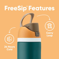 Owala FreeSip Insulated Stainless Steel Water Bottle with Straw for Sports, Travel, and School BPA - Free Sports Water Bottle, 24 oz, Tropical - 7DAY'S