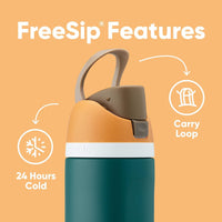 Owala FreeSip Insulated Stainless Steel Water Bottle with Straw for Sports, Travel, and School BPA - Free Sports Water Bottle, 24 oz, Tropical - 7DAY'S