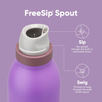 Owala FreeSip Twist Insulated Stainless Steel Water Bottle with Straw for Sports and Travel, BPA - Free, 24 - oz, Purple/Purple (California Grapevine) - 7DAY'S