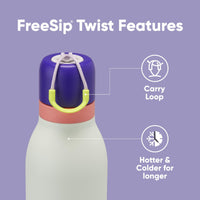 Owala FreeSip Twist Insulated Stainless Steel Water Bottle with Straw for Sports and Travel, BPA - Free, 24 - oz, Purple/Purple (California Grapevine) - 7DAY'S