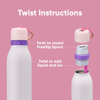 Owala FreeSip Twist Insulated Stainless Steel Water Bottle with Straw for Sports and Travel, BPA - Free, 24 - oz, Purple/Purple (California Grapevine) - 7DAY'S