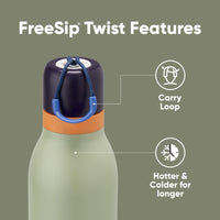 Owala FreeSip Twist Insulated Stainless Steel Water Bottle with Straw for Sports and Travel, BPA - Free, 24 - oz, Purple/Purple (California Grapevine) - 7DAY'S