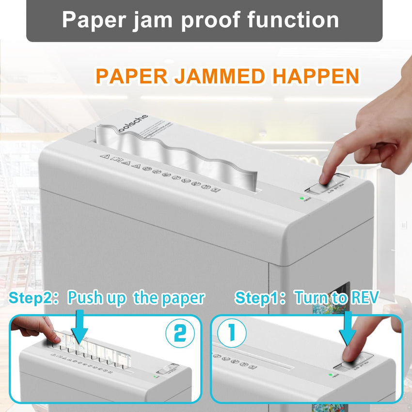 Paper Shredder, 5 - Sheet Micro Cut with 2.65 Gallons Bin, P - 5 High Security Level, 5 Munites Non - Stop Working Time, Compact Design Pull Out Basket with Jam Proof System for Home Office - 7DAY'S
