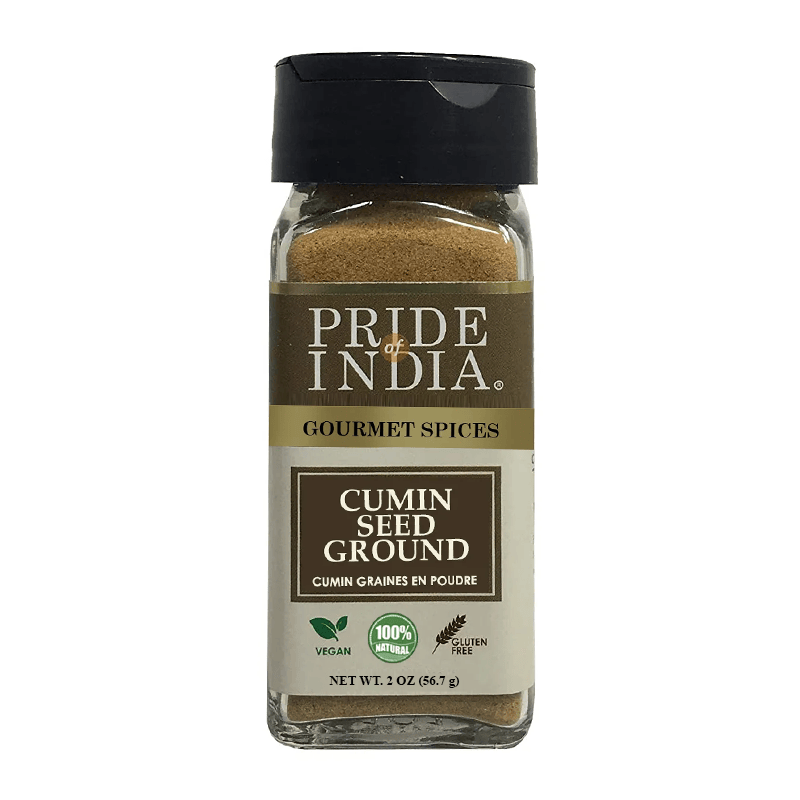 Pride of India | Cumin Seed Ground 2 oz (56.69 gm) | Rich, Earthy, Warming Flavor | Perfect for Tacos, Burritos, Curries, Pilaf, Marination, Vegetable Stir - Fries, Soups | Gluten - Free, Vegan - 7DAY'S