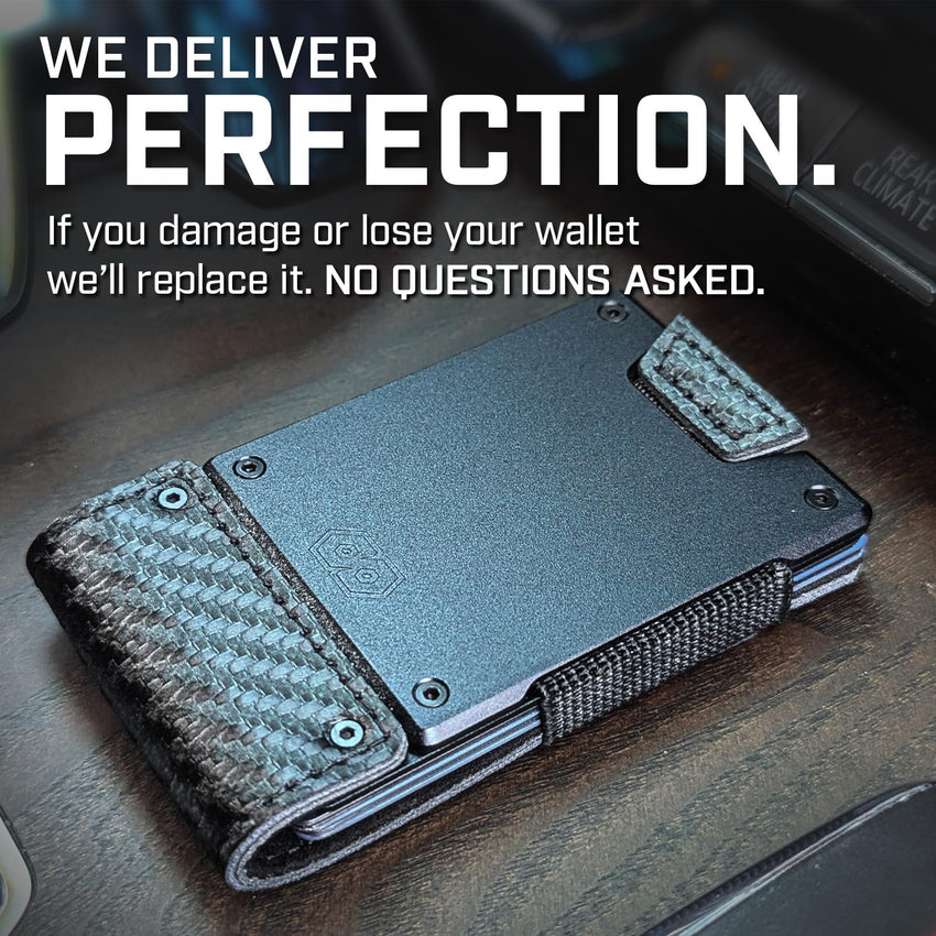 PROOF Wallet | Slim Minimalist Wallets for Men | Leather & Metal | RFID Wallet | Front/Back Pocket | Gift Box | Veteran Owned - 7DAY'S