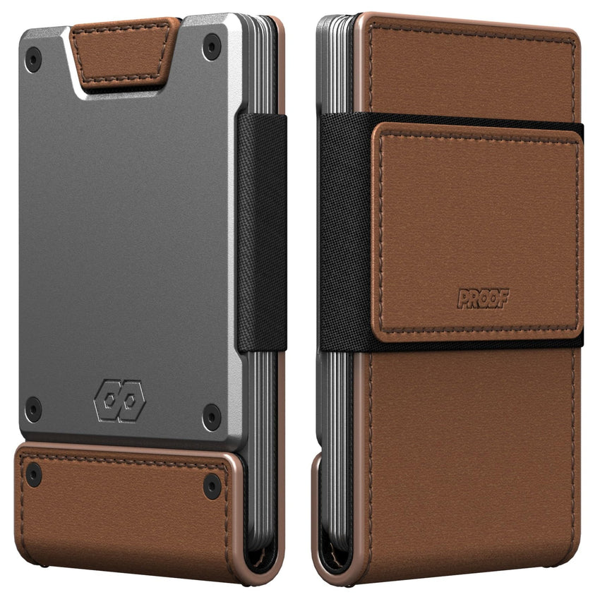 PROOF Wallet | Slim Minimalist Wallets for Men | Leather & Metal | RFID Wallet | Front/Back Pocket | Gift Box | Veteran Owned - 7DAY'S