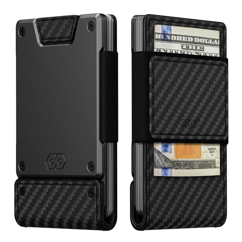 PROOF Wallet | Slim Minimalist Wallets for Men | Leather & Metal | RFID Wallet | Front/Back Pocket | Gift Box | Veteran Owned - 7DAY'S
