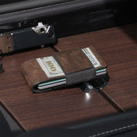 PROOF Wallet | Slim Minimalist Wallets for Men | Leather & Metal | RFID Wallet | Front/Back Pocket | Gift Box | Veteran Owned - 7DAY'S