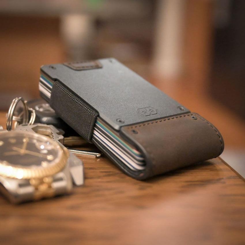 PROOF Wallet | Slim Minimalist Wallets for Men | Leather & Metal | RFID Wallet | Front/Back Pocket | Gift Box | Veteran Owned - 7DAY'S