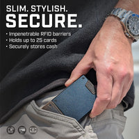 PROOF Wallet | Slim Minimalist Wallets for Men | Leather & Metal | RFID Wallet | Front/Back Pocket | Gift Box | Veteran Owned - 7DAY'S